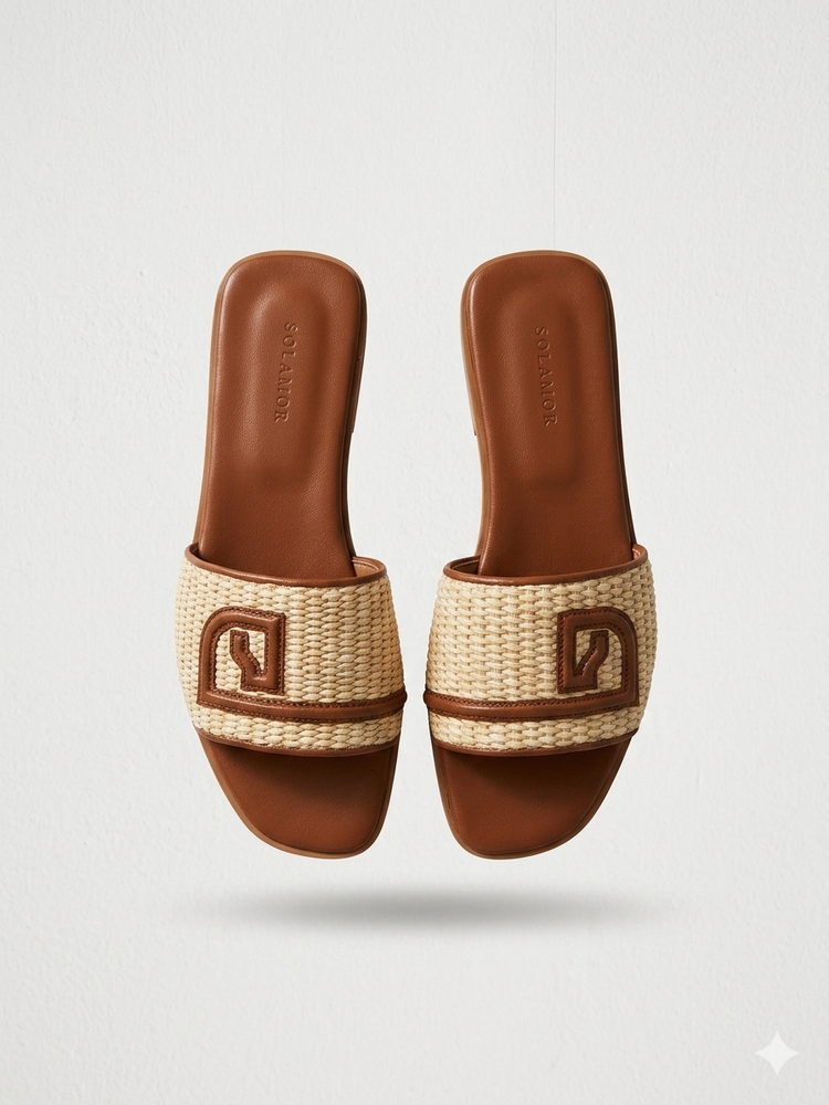 Solamor – Raffia Leather Sandals