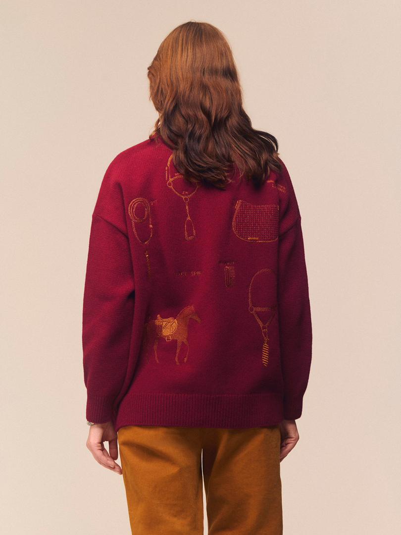 Boyfriend – Embroidered Saddle Cardigan